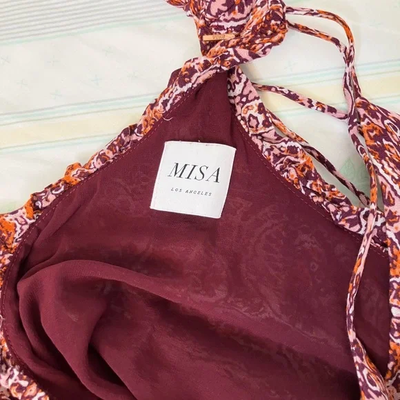 Misa Los Angeles Thale Marseille pom pom maxi dress medium - Picture 3 of 9